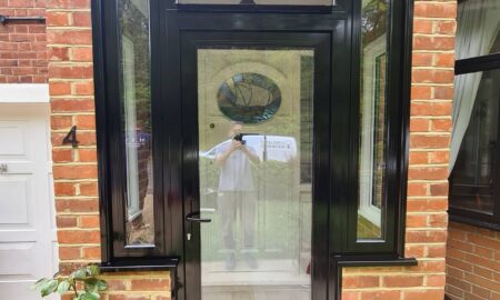 Exterior Door going through a Re-Spray process from Lord Heart Decorating