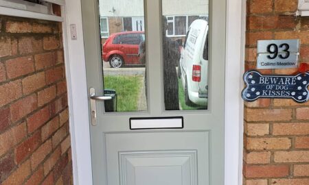 Exterior Door going through a Re-Spray process from Lord Heart Decorating.
