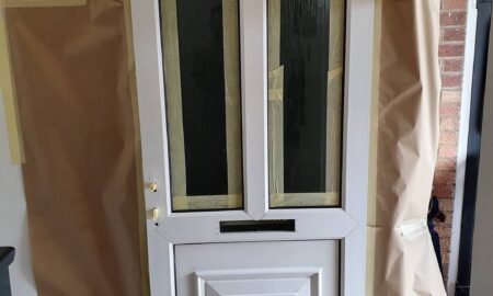 Exterior PVC Door going through a Re-Spray process from Lord Heart Decorating
